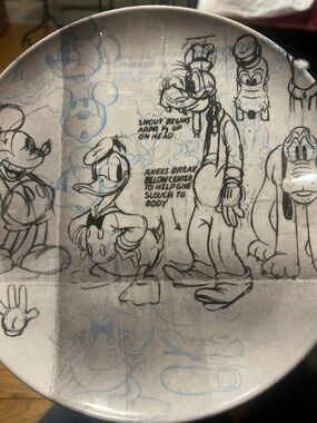 Disney- 4 Plates Featuring Mickey, Donald Duck, Goofy, & More